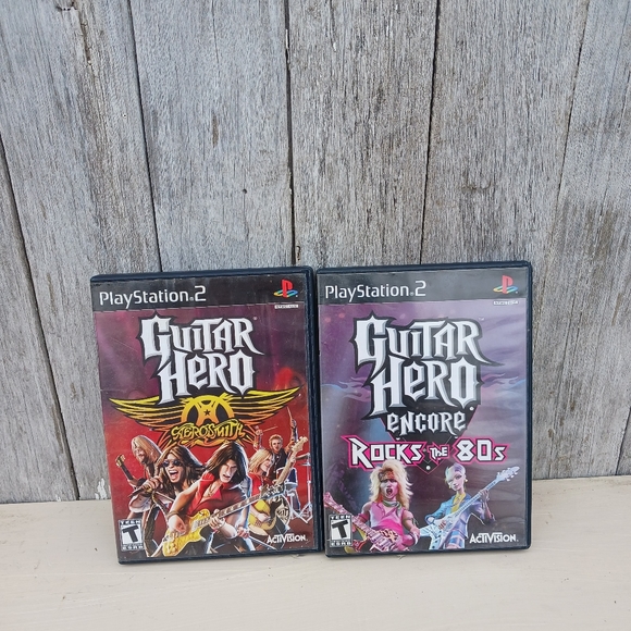 Sony Other - Playstation 2 Guitar Hero Aerosmith & Encore Rocks the 80s Lot Manuals Included